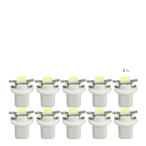 RBoand 10Pcs T5 B8 5D 5050 SMD White LED Dashboard Dash Lamp Instrument Light Bulbs Compatible With Many Kinds Of Cars