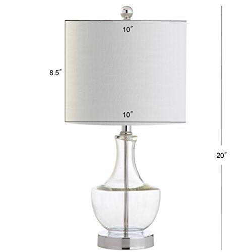 JONATHAN Y Colette 20" Glass Mini Bedside Table Lamp, Clear by JONATHAN Y - Used condition - Image 3