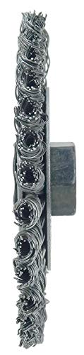 Image of Weiler 13125 Mini Roughneck 4 inch Stringer Bead Wire Wheel, .020 inch Steel Fill, M10X1.25 Nut, Made in the USA
