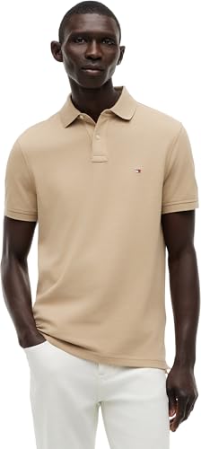 Tommy Hilfiger Uomo Maglietta Polo Maniche Corte 1985 Regular Fit, Beige (Batique Khaki), XL