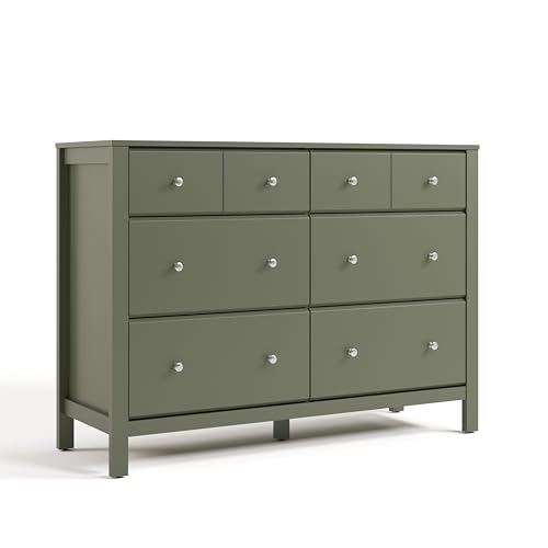 Image of Storkcraft Horizon 6 Drawer Dresser (Olive) – GREENGUARD Gold Certified Dresser for Nursery & Kids’ Room, Modern Storage with Interlocking Drawer System