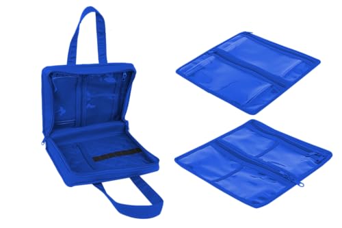 Image of Yazzii Sewing Notions Tote- Portable Sewing Accessories Organizer w Detached Sleeves - Royal Blue