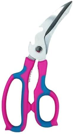 Kitchen Scissors || Heavy Duty Kitchen Scissors For Cutting Chicken, Poultry, Game, Bone, Meat || Stainless Steel Multipurpose Ultra Sharp Utility Scissors (Multicolour) (Pack Of 1)