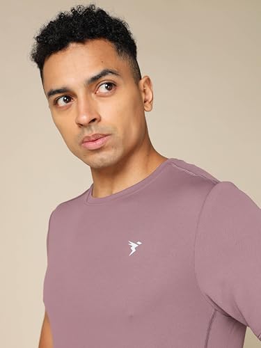 Image of TECHNOSPORT Men's Slim Fit Polyester Activewear Sports T-Shirt with Moisture-Wicking Comfort for Workout, Running & Gym
