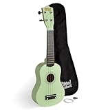 Mad About SU8 Ukelele soprano - Verde menta con bolsa de concierto, púa y cuerdas de repuesto - Ideal para escuelas y principiantes, incluye cuerdas negras de carbono para mejorar la afinación