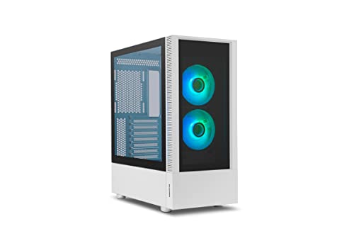 NEMESIS - Mid-Tower Micro ATX ATX vetro temperato anteriore e laterale ventole infinite LED ARGB fino a 8 grafica di grandi dimensioni usb 3.0 bianco