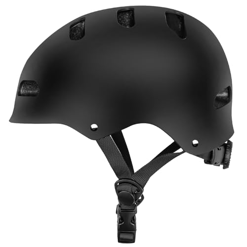 Casco da skater, per uomo e donna, 59-62 cm, robusto casco da città per uso quotidiano, regolabile, unisex, per skateboard e scooter BMX