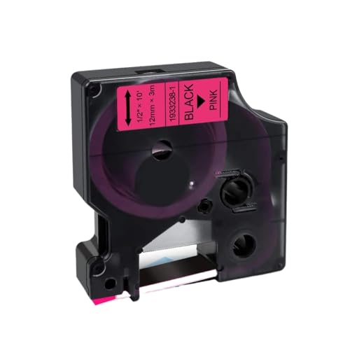 10pcs 12mm�u���s���N���x�� - ���x���}�l�[�W���[160/280��amp;�ƌ݊���������܂��B D1�v�����^�[1933238-1�����1933238-2(Black on Flu Pink)