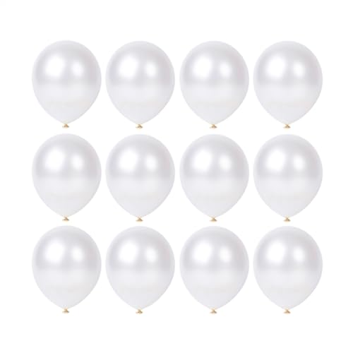 Image of 12 inch Pearl White Latex Balloons, 60 pcs Thick WhiteBalloons for Party Decorations (12inch Pearl white)