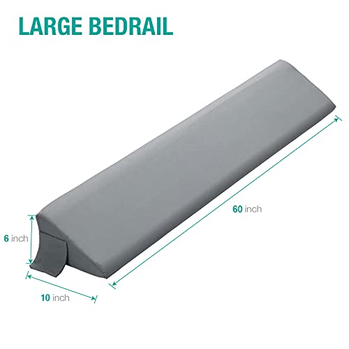 Image of Vekkia Queen Bed Wedge Pillow for Headboard Gap /Bed Gap Filler to Cover 0-6 inch Gap Between Headboard and Mattress, 60 inchx10 inchx6 inch-Gray