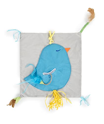 SmartyKat Purrfect Play Crinkle Activity Mat with Cat Toys, Includes Catnip - Blue/Gray, One Size