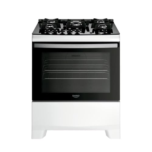 Fogão 5 Bocas Dako Supreme Glass Mesa De Vidro Branco Bivolt