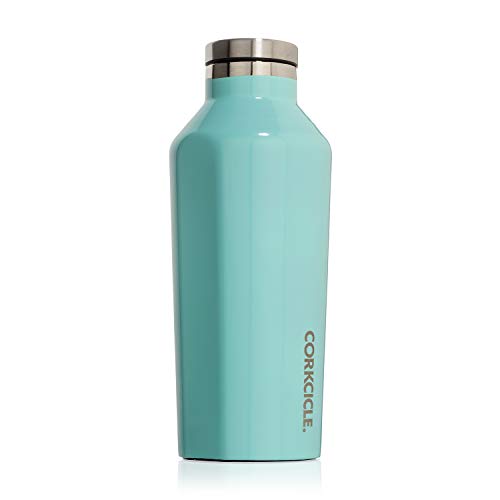 Corkcicle Canteen Classic Collection-Water Bottle & Thermos-Triple Insulated Shatterproof Stainless Steel, 9 oz, Gloss Turquoise