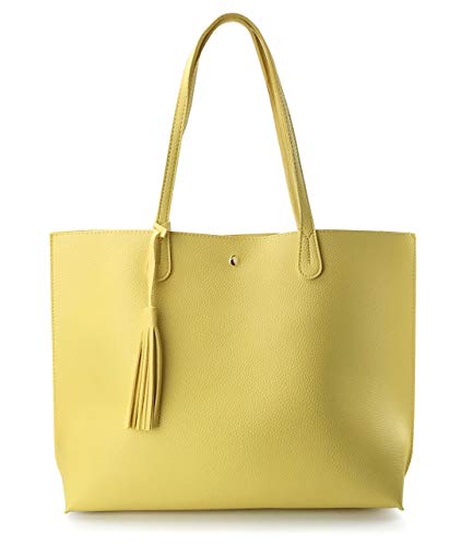 Image of Minimalist Clean Cut Pebbled Faux Leather Tote Womens Shoulder Handbag