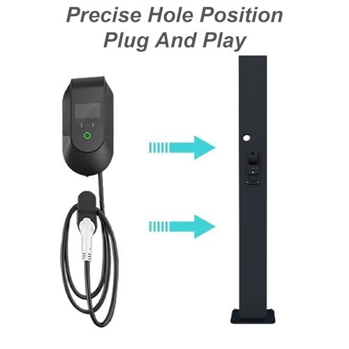 Support de chargeur de voiture électrique premium, poteau EV noir résistant aux intempéries