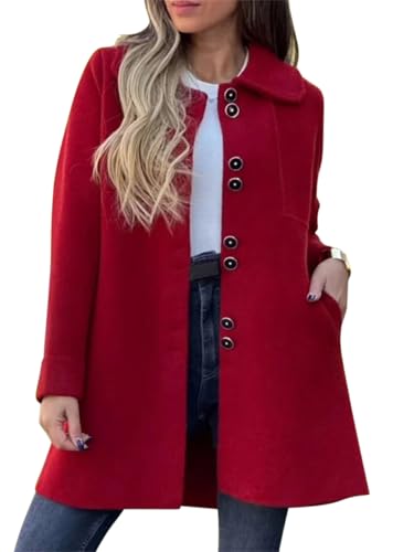 Manteau en laine pour femme veste longue élégante et chaude en couleur unie