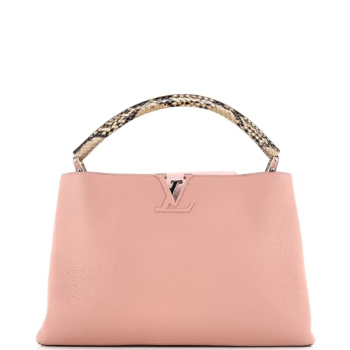 Pre-Loved Capucines Bag Leather with Python MM, Pink