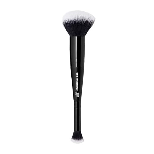 e.l.f. Complexion Duo Brush, Makeup Brush For Applying Foundation & Concealer, Creates An Airbrushed Finish, Made With Vegan, Cruelty-Free Bristles