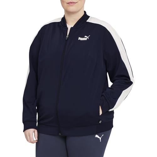 PUMA Womens Contrast Tricot Jacket 2X PeacoatWhite