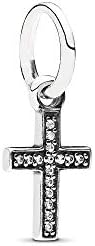 FGT Crystal Cross Charm for Bracelets Necklaces Pendants Dangle Sterling Silver Gift for Women Mum Mothers Day Valentine Granddaughter Daughter Wife Girlfriend Family Sisters Girls Birthday