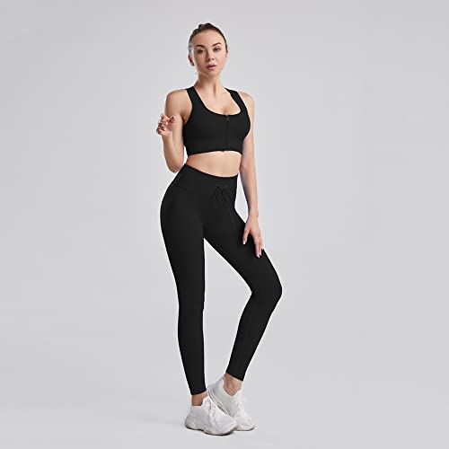 Conjuntos de entrenamiento para yoga y gimnasio BaronHong con leggings acanalados M 2