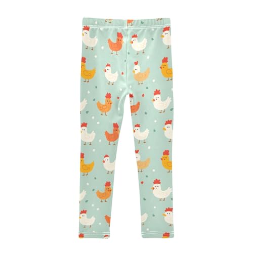 Cute Chicken Pattern Dots Girls Leggings Athletic Pants Tights Stretch Bottom2