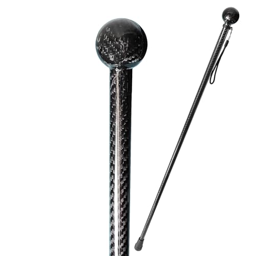 One-Piece Carbon Fiber Walking Cane - Round Ergonomic Handle, Stylish Decorative...