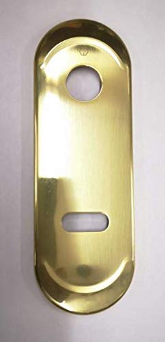 -FINITURA OTTONE ORO LUCIDO effedielle® Mostrina in alluminio doppia mappa ottone lucido interasse 85 mm.placca per porta blindata ATRA-DIERRE mm.h.182x62