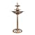 Alpine Corporation 40" Tiered Pedestal Fish Fountain Birdbath, Cascading Outdoor Water Feature for Garden, and Backyard Décor, Gold