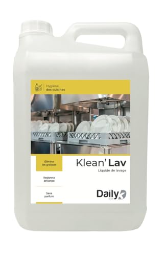 DAILY K - Produit Lave-Vaisselle Professionnel KLEAN'LAV - Pour Doseur Automatique - Bidon 5 Litres