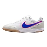 Nike Tiempo Streetgato Indoor/Court Low-Top Soccer Shoes (White/Pink Blast/Racer Blue) Size 8