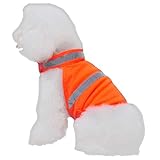 Cabilock Reflektierende Fluoreszierendes Orange aus Polyester Hunde Sicherheitsweste Atmungsaktiv und Hohe Sichtbarkeit Verstellbar für Spaziergänge und Joggen im Park