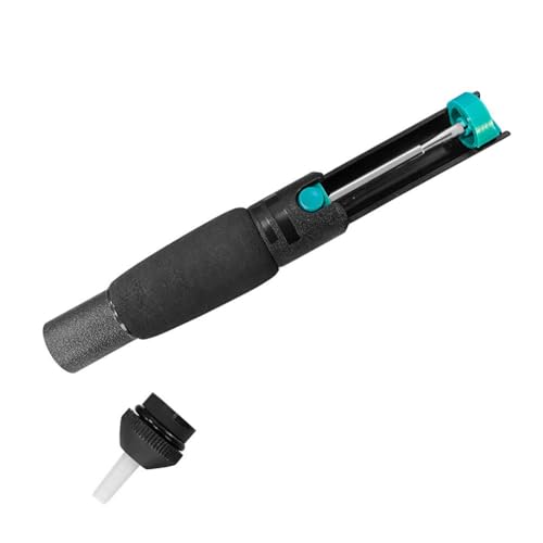 CashMuch Pompa dissaldante con manico antiscivolo, potente strumento di saldatura sottovuoto per riparazioni elettroniche e progetti fai da te, struttura in metallo in alluminio, nero o verde
