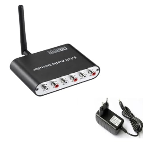 Yurhuit Decoder Audio Digitale 5.1 Convertitore Audio DTS/AC3 LPCM un 5.1 Adattatore Audio Analogico Amplificatore(A) Spina Europea