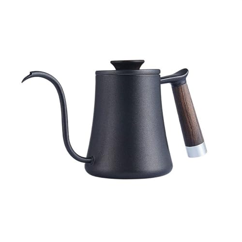 Hervidores de café de Goteo Juego de Utensilios for café casero Acero Inoxidable Boca Fina, Tetera con Pico Largo, Filtro Goteo, Americana, cafetera Manual(Negro)