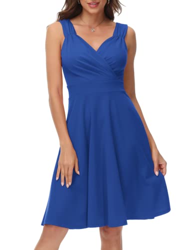 GRACE KARIN 50s Kleid Rockabilly ärmellos Partykleid Damen Vintage Kleider...