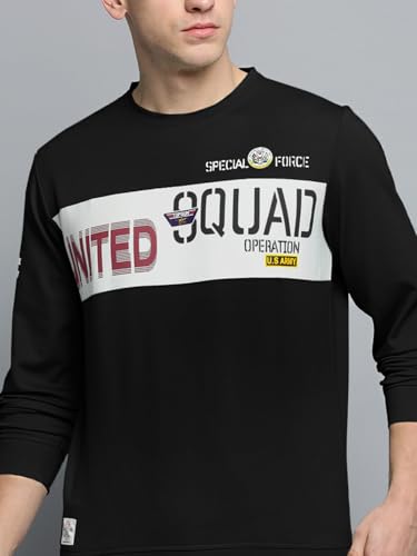 Image of SHOWOFFFF Men Typography Pullover Sweatshirt | Round Neck Full Sleeves Cotton Sweatshirt's for Mens | Regular Fit Regular Length Sweatshirts for Men's