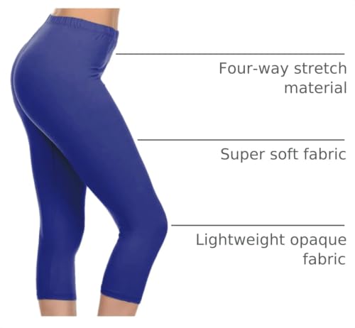 Image of Leggings Depot Women's High Waist Leggings Soft 1 inch Waistband Solid Pants - Regular, Plus, 1X3X, 3X5X
