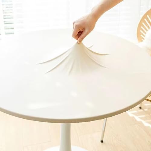 Nappe ronde extérieure blanche 60cm élastique pour table de jardin - 4