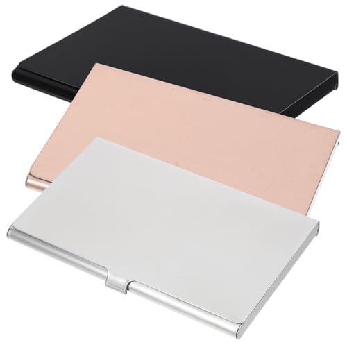 Estuche metálico para tarjetas de oficina duradero con tres unidades de acero
