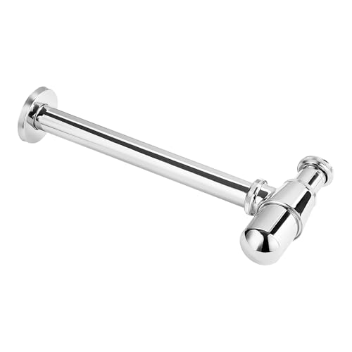 Image of Orvos Bottle Trap, Brass Body with Stainless Steel Pipes, Curved, for Sinks and Wash Basins