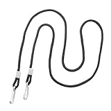 Black Round Open Ended Lanyard with Two Clips by Specialist ID, Sold Individually