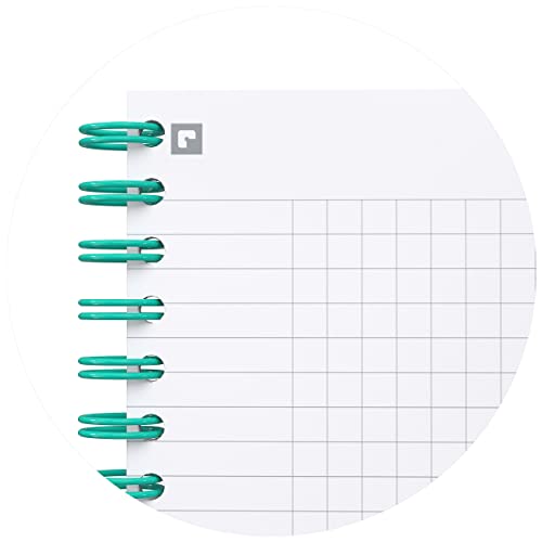 Oxford Signature Notebook A5 Small Squares 5 mm Margé 160 Pages Full Binding Faux Leather Cover Turquoise - Image 4