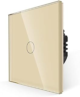 JIMEIDA Touch Light Switch, No Neutral Wire Required, Single White Light Switch with LED Backlight, 1 Gang 1 Way Wall Switch and Screwless Glass Plate, 500W, AC 240V