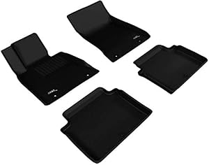 3D MAXpider L1GS00301509 Complete Set Custom Fit All-Weather Floor Mat for Select Genesis G80 Models - Kagu Rubber (Black)