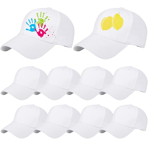 10 Pcs Kids Cotton Baseball Cap Plain Blank Baseball Hat Solid Color Sport Ball Caps for Boys Girls Outdoor Activities
