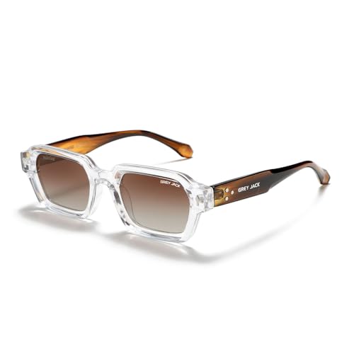 Image of grey jack TR90 Rectangle Polarized Sunglasses for Men Women,Stylish Full Rim Eyewear for UV Protection 21040
