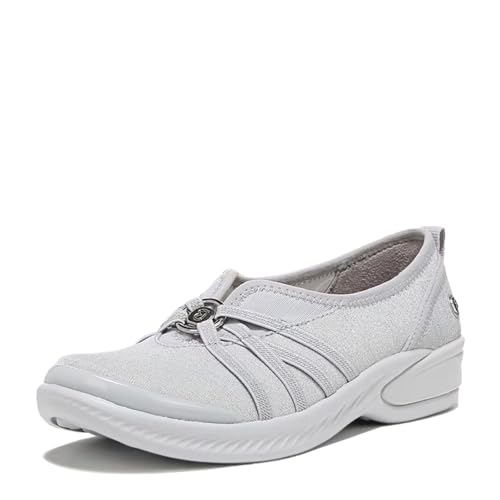 Image of BZees Womens Niche Slip-On Silver Shimmer 12 M