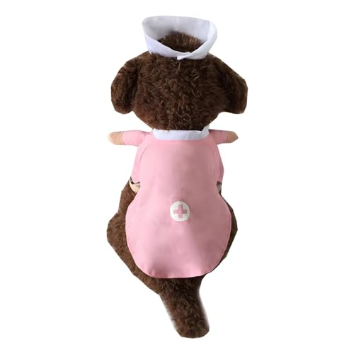 NACOCO Dog Cat Nurse Costume Pet Nurse Clothing Halloween Jeans Outfit Apparel (S) - Thumbnail 5