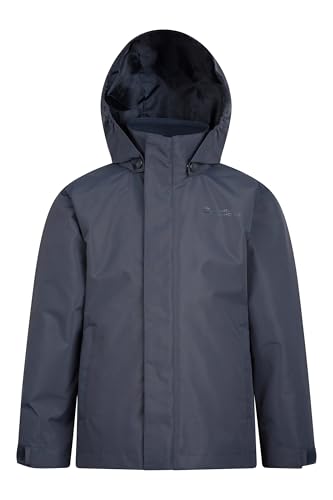 Mountain Warehouse Fell Kids 3 in 1 Jacket - Water-Resistant Triclimate Raincoat, Detachable Inner Coat & Packaway Hood - Spring Summer, Walking, Hiking & Outdoors Navy Kids Size 9-10 Years - Image 6